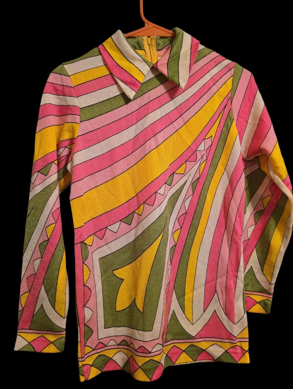 Vintage | Psychedelic Metallic Dagger Collar Blouse